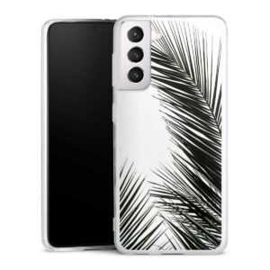 Galaxy S21 5G Handy Silikon Hülle Case transparent Handyhülle Jungle Palm Tree Leaves Silikon Case