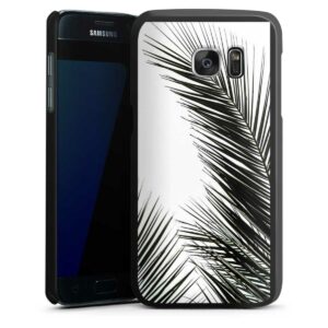 Galaxy S7 Handy Hard Case Schutzhülle schwarz Smartphone Backcover Jungle Palm Tree Leaves Hard Case