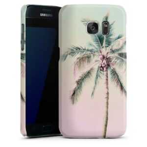 Galaxy S7 Handy Premium Case Smartphone Handyhülle Hülle glänzend Palm Tree Pastel Tropical Premium Case