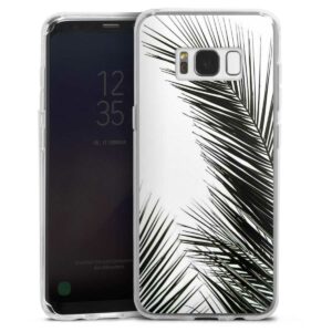 Galaxy S8 Handy Silikon Hülle Case transparent Handyhülle Jungle Palm Tree Leaves Silikon Case