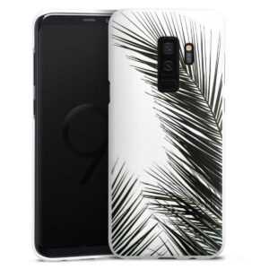 Galaxy S9 Plus Handy Hard Case Schutzhülle weiß Smartphone Backcover Leaves Palm Tree Jungle Hard Case