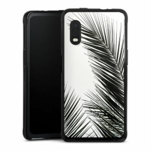 Galaxy X Cover Pro Handy Silikon Hülle Case schwarz Handyhülle Jungle Palm Tree Leaves