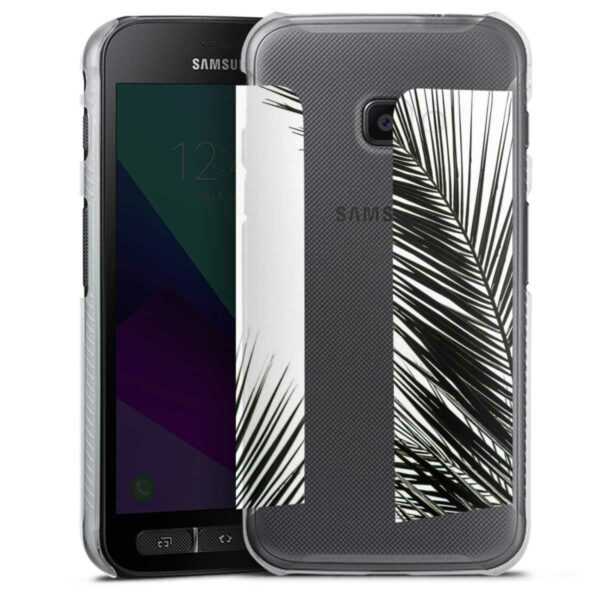 Galaxy Xcover 4 Handy Hard Case Schutzhülle transparent Smartphone Backcover Leaves Palm Tree Jungle Hard Case