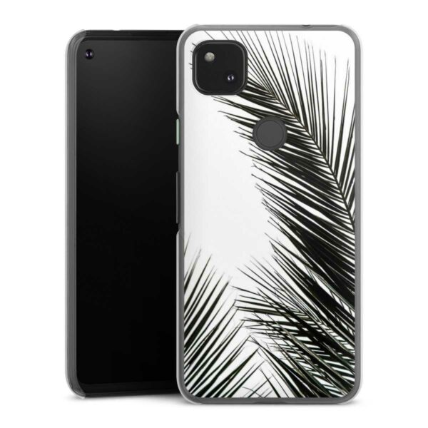 Google Pixel 4a Handy Hard Case Schutzhülle transparent Smartphone Backcover Leaves Palm Tree Jungle Hard Case
