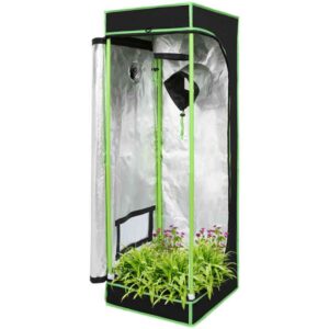 Growzelt Growbox Gewächshaus Indoor Pflanzenzelt 40*40*120CM - Schwarz - Randaco