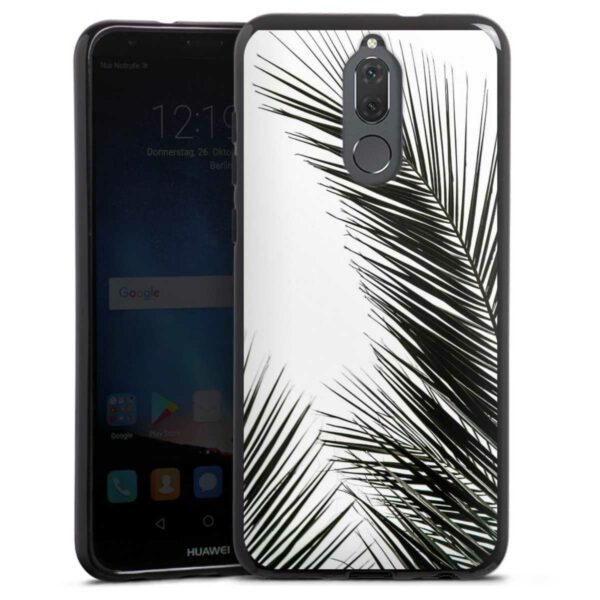 Huawei Mate 10 lite Handy Silikon Hülle Case schwarz Handyhülle Jungle Palm Tree Leaves
