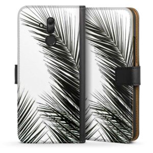 Huawei Mate 20 Lite Handy Klapphülle Handyhülle aus Kunst Leder schwarz Flip Case Jungle Palm Tree Leaves Sideflip mit Lasche