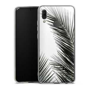 Huawei P Smart (2019) Handy Hard Case Schutzhülle transparent Smartphone Backcover Leaves Palm Tree Jungle Hard Case