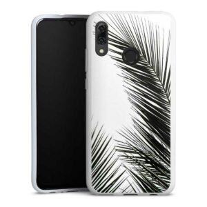 Huawei P Smart (2019) Handy Silikon Hülle Case weiß Handyhülle Leaves Palm Tree Jungle Silikon Case