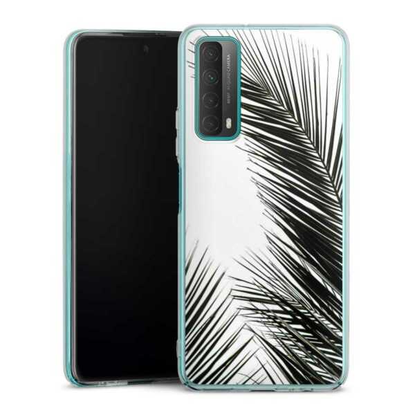 Huawei P Smart 2021 Handy Hard Case Schutzhülle transparent Smartphone Backcover Leaves Palm Tree Jungle Hard Case