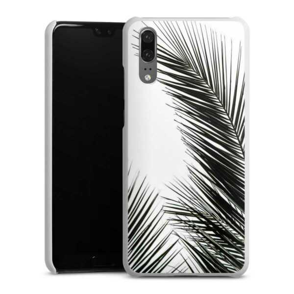 Huawei P20 Handy Hard Case Schutzhülle weiß Smartphone Backcover Jungle Palm Tree Leaves Hard Case