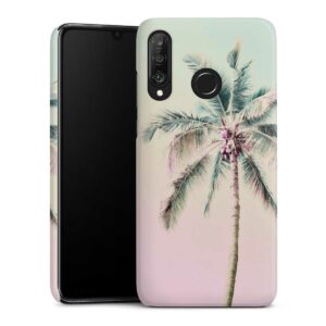 Huawei P30 Lite Handy Premium Case Smartphone Handyhülle Hülle matt Palm Tree Pastel Tropical Premium Case