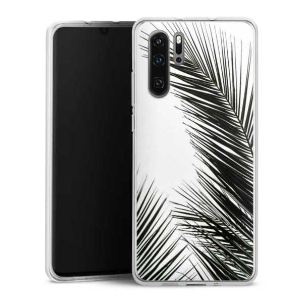Huawei P30 Pro New Edition Handy Silikon Hülle Case transparent Handyhülle Jungle Palm Tree Leaves Silikon Case