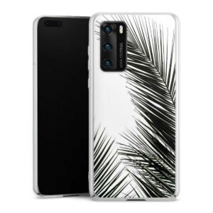 Huawei P40 Handy Hard Case Schutzhülle transparent Smartphone Backcover Jungle Palm Tree Leaves Hard Case