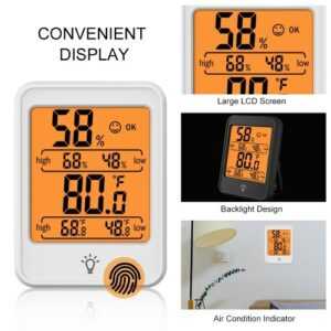KKmoon Digital Hygrometer Thermometer Innentemperatur- und Feuchtigkeitsmesser-Messgerät mit großem LCD-Display für das Büro-Gewächshaus im Schlafzimmer zu Hause