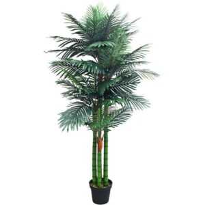 Künstliche Palme groß Kunstpalme Kunstpflanze Palme künstlich wie echt Plastikpflanze Arekapalme 190 cm hoch Balkon Deko Fake Zimmerpflanzen XXL