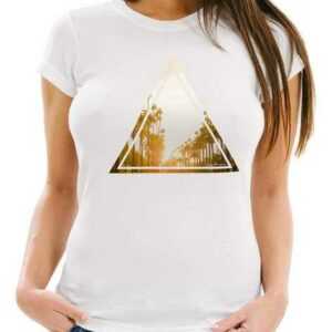 Neverless Print-Shirt "Damen T-Shirt Foto Print Ananas Palmen Galaxy Sommer Tropical Dreieck Neverless®" mit Print