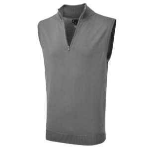 Palm Grove Quarter Zip Golf Sweater Weste, Herren, Charcoal/maroon, klein | Online Golf