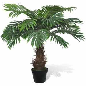 Palme Kunstpflanze mit Topf Kunstbaum Künstliche Palme mit Topf 80cm Cycus - Grün