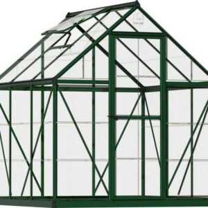 Palram - Canopia Gewächshaus "Harmony", BxTxH: 185 x 185 x 208 cm, 0,7 mm Wandstärke, Set, inkl. Fundamentrahmen, mit klaren Polycarbonatplatten, grün