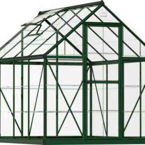 Palram - Canopia Gewächshaus "Harmony", BxTxH: 185 x 246 x 208 cm, 0,7 mm Wandstärke, Set, inkl. Fundamentrahmen, mit klaren Polycarbonatplatten, grün