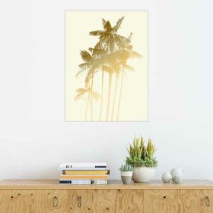 Posterlounge Wandbild, Goldene Palmen