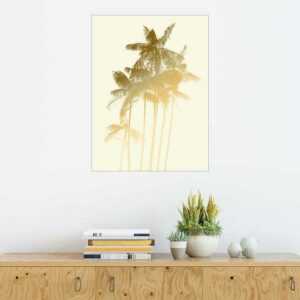 Posterlounge Wandbild, Goldene Palmen