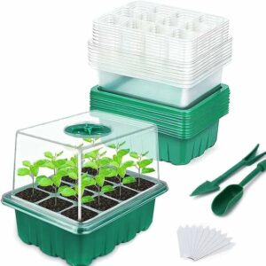 Readcly - Mini-Gewächshaus für Pflanzen, 10 Stück 120 Zellen, innere Setzlingsschale mit erhöhten Deckeln, Setzlingsschale, langlebige Growbox, 20