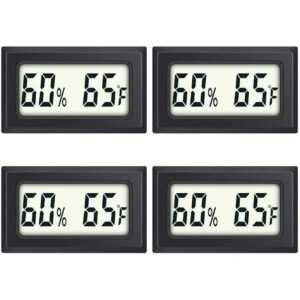 Reptilienthermometer 4er-Pack Mini-Feuchtigkeitsthermometer Indoor-Hygrometer Thermometer Hygrometer (Fahrenheit) °F Für Luftbefeuchter Gewächshaus