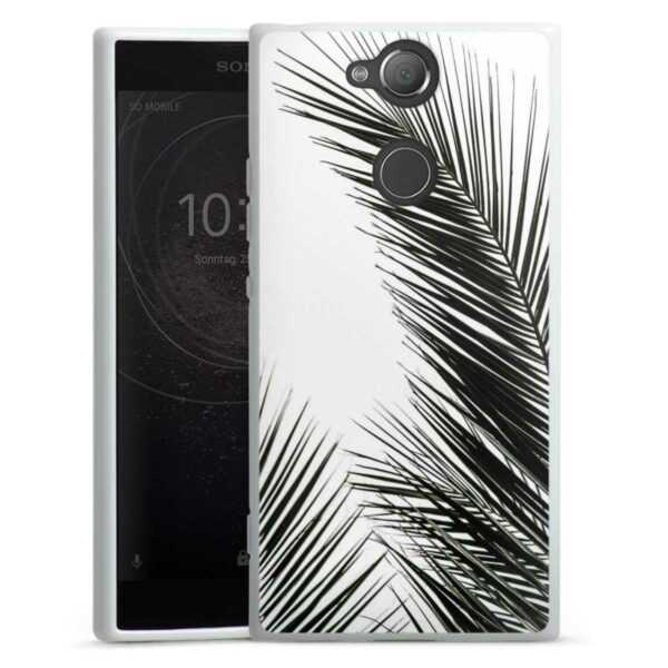Sony Xperia XA 2 Handy Silikon Hülle Case weiß Handyhülle Jungle Palm Tree Leaves Silikon Case