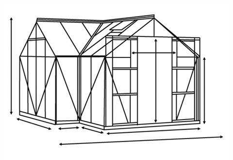 Vitavia Gewächshaus "Sirona", BxTxH: 381 x 381 x 254 cm, 3 mm Wandstärke, mit Fundamentrahmen