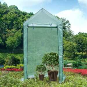Yorbay - Foliengewächshaus Gewächshaus für Tomaten, mit Gitternetzfolie für Garten zur Aufzucht, spitzdach, Grün, 100×50×190cm (LxBxH)