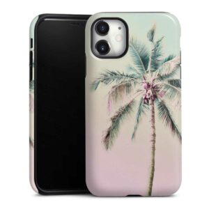 iPhone 11 Handy Panzer Handyhülle robuste Outdoor Hülle Schutzhülle glänzend Palm Tree Pastel Tropical Tough Case