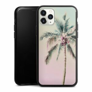iPhone 11 Pro Handy Silikon Hülle Case schwarz Handyhülle Palm Tree Pastel Tropical