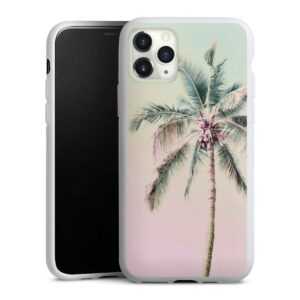 iPhone 11 Pro Handy Silikon Hülle Case weiß Handyhülle Palm Tree Pastel Tropical Silikon Case