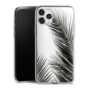 iPhone 11 Pro Max Handy Silikon Hülle Case transparent Handyhülle Jungle Palm Tree Leaves Silikon Case