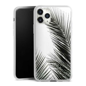 iPhone 11 Pro Max Handy Silikon Hülle Case weiß Handyhülle Jungle Palm Tree Leaves Silikon Case