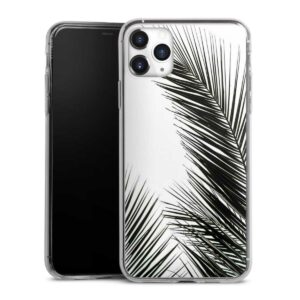 iPhone 11 Pro Max Handy Slim Case extra dünn Silikon Handyhülle transparent Hülle Jungle Palm Tree Leaves Silikon Slim Case