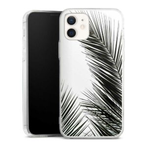 iPhone 12 Handy Hard Case Schutzhülle transparent Smartphone Backcover Jungle Palm Tree Leaves Hard Case