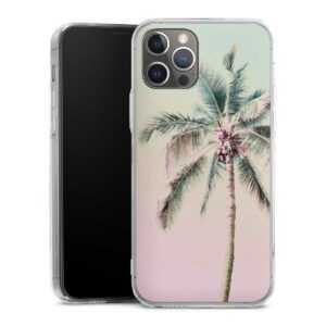iPhone 12 Pro Handy Hard Case Schutzhülle transparent Smartphone Backcover Palm Tree Pastel Tropical Hard Case