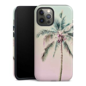 iPhone 12 Pro Handy Panzer Handyhülle robuste Outdoor Hülle Schutzhülle glänzend Palm Tree Pastel Tropical Tough Case