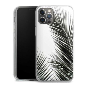 iPhone 12 Pro Max Handy Silikon Hülle Case transparent Handyhülle Jungle Palm Tree Leaves Silikon Case