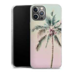 iPhone 12 Pro Max Handy Slim Case extra dünn Silikon Handyhülle transparent Hülle Palm Tree Pastel Tropical Silikon Slim Case