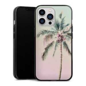 iPhone 13 Pro Handy Silikon Hülle Case schwarz Handyhülle Palm Tree Pastel Tropical