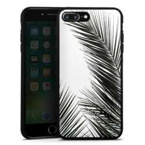 iPhone 7 Plus Handy Silikon Hülle Case schwarz Handyhülle Jungle Palm Tree Leaves