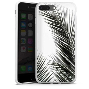 iPhone 7 Plus Handy Silikon Hülle Case weiß Handyhülle Jungle Palm Tree Leaves Silikon Case