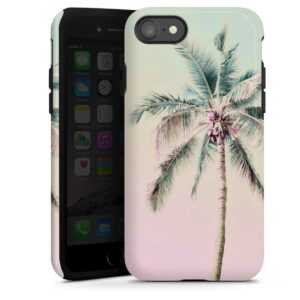 iPhone 8 Handy Panzer Handyhülle robuste Outdoor Hülle Schutzhülle glänzend Palm Tree Pastel Tropical Tough Case