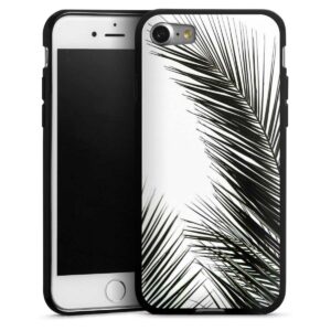 iPhone 8 Handy Silikon Hülle Case schwarz Handyhülle Jungle Palm Tree Leaves