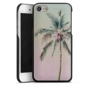 iPhone SE (2020) Handy Lederhülle schwarz Leder Case Leder Handyhülle Palm Tree Pastel Tropical Leder Case