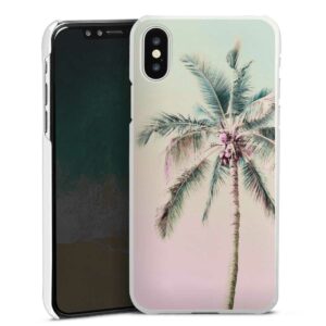 iPhone X Handy Hard Case Schutzhülle weiß Smartphone Backcover Palm Tree Pastel Tropical Hard Case